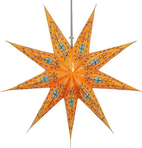 Stella Di Natale Luce.Guru Shop Pieghevole Avvento Della Carta Della Luce Della Stella Stella Di Natale Stella Arancione 60x60x15 Cm Stella Di Carta 9 Pip Amazon It Illuminazione
