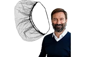 RAINFLOW 100PCS Disposable Nylon Beard Nets Protective Honeycomb Beard Net Food Service Breathable Beard Cover for Men Facial Hair Safe Clean Working Environment,Latex Free [BLACK | 18"]