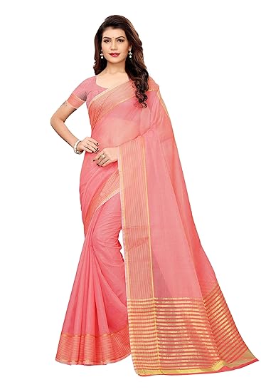 Art Silk with Blouse Piece Saree (Club-RED IND Free Size)