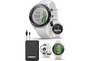 Garmin Approach S62 (White) Premium Golf GPS Watch Bundle - Built-in Virtual Caddie, Mapping & Full Color Screen - Includes PlayBetter Screen Protectors & Portable Charger