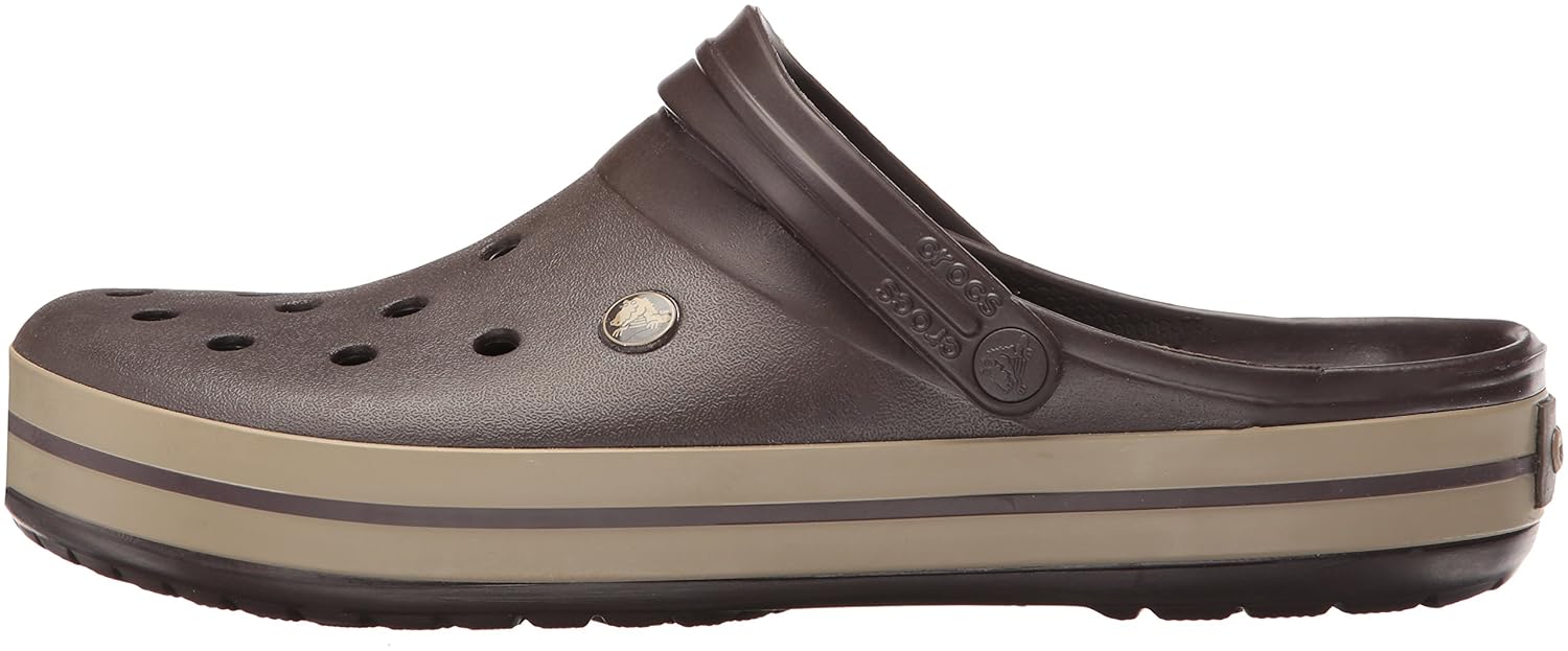 crocs unisex brown crocband clogs & mules