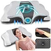 ZGMCX Adjustable Cervical Pillow, Dark Grey Odorless Memory Foam for Neck Pain Relief