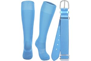 ROLVNHTV Baseball Socks and Softball Belts Combo Adjustable Elastic Belt Athletic Sock Moisture-Wicking for Youth