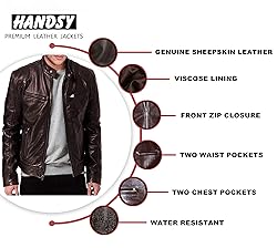 HANDSY Leather Jackets For Men - Leather Motorcycle