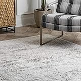 nuLOOM Kailani Floral Garden Area Rug, 4' x 6', Silver