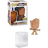 Funko Pop! One of a Kind Groot Wood Deco! – Marvel Guardians of The Galaxy - Vinyl Figure - Bundle - Funko Vinyl Collectible Protector Box