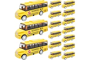 Restroma 16 Pcs Yellow School Bus Pull Back Car Mini School Bus Toys for Toddlers Girls Boys Back to School Classroom Gift Party Favors