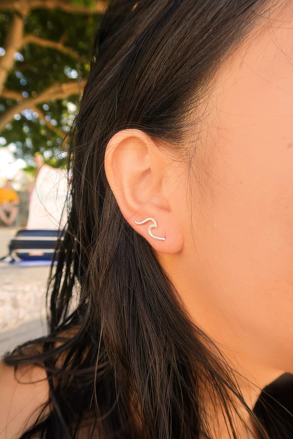 Pura Vida Silver Wave Ear Climber Earrings - Exclusive Design.925 Sterling Silver - 1 Pair: Jewelry
