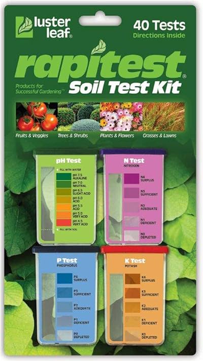 Luster Leaf Rapitest Soil Test Kit for pH, Nitrogen, Phosphorus, Potash