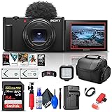 Sony ZV-1 II Vlog Camera for Content Creators and Vloggers (Black) (ZV-1M2/B) + 64GB Card + Corel Photo Software + NP-BX1 Bat
