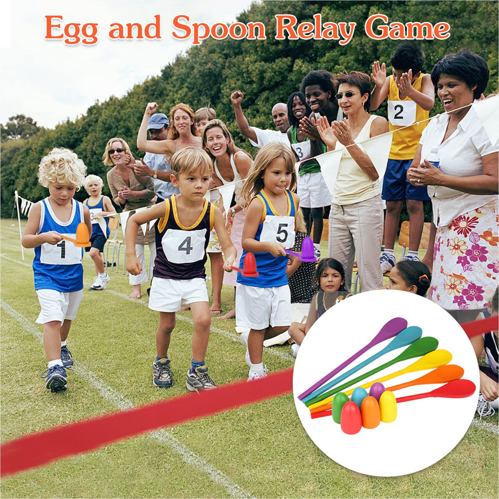 Dreampark Outdoor Games Potato Sack Race Bags for Kids Adults 4-10 Players, Carnival Birthday Party Easter Field Day Games Outside Lawn Yards Family Reunion Game 3 Legged and Egg Spoon Race