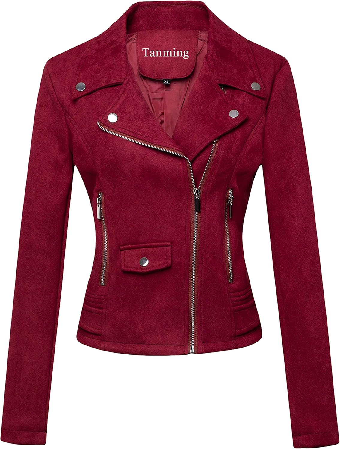 Tanming Women's Faux Leather Moto Biker Short Coat Jacket at  Women's Coats Shop