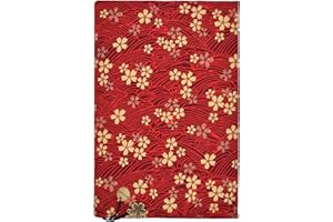 BLBMH Book Covers for Paperbacks Fit for 6x9 inch Adjustable Book Sleeve Cover for Women Over 15 Soft Cloth Protector for Notebook Journal - Red Sakura 9in