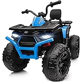 Hikiddo Kids ATV 4 Wheeler, 24V Ride On Toys Car for Big Kids with 400W Motor, 2 Seater - Blue