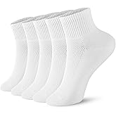 FGZ Womens Socks Thin Ankle Socks Soft Cotton Lightweight Breathable 5 Pair,Size5-9,Off White