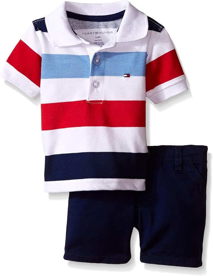 Tommy Hilfiger Baby Boys' Striped Pique Polo Shirt and