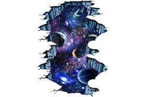 Quanhaigou Galaxy Wall Sticker,Outer Space Removable Floor Decals,Art Magic 3D Milky Way Home Decor Kids Children Bedroom