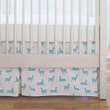 aqua crib skirt