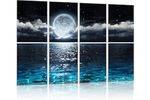 YPY Acoustic Panels, Soundproof Wall Panels: Sound Absorbing Wall Art, 8 Pack 48"x32" Decorative Sound Proofing Panels, Acoustical Treatment Better than Sound Proof Foam, Noise Cancelling Wall Panels