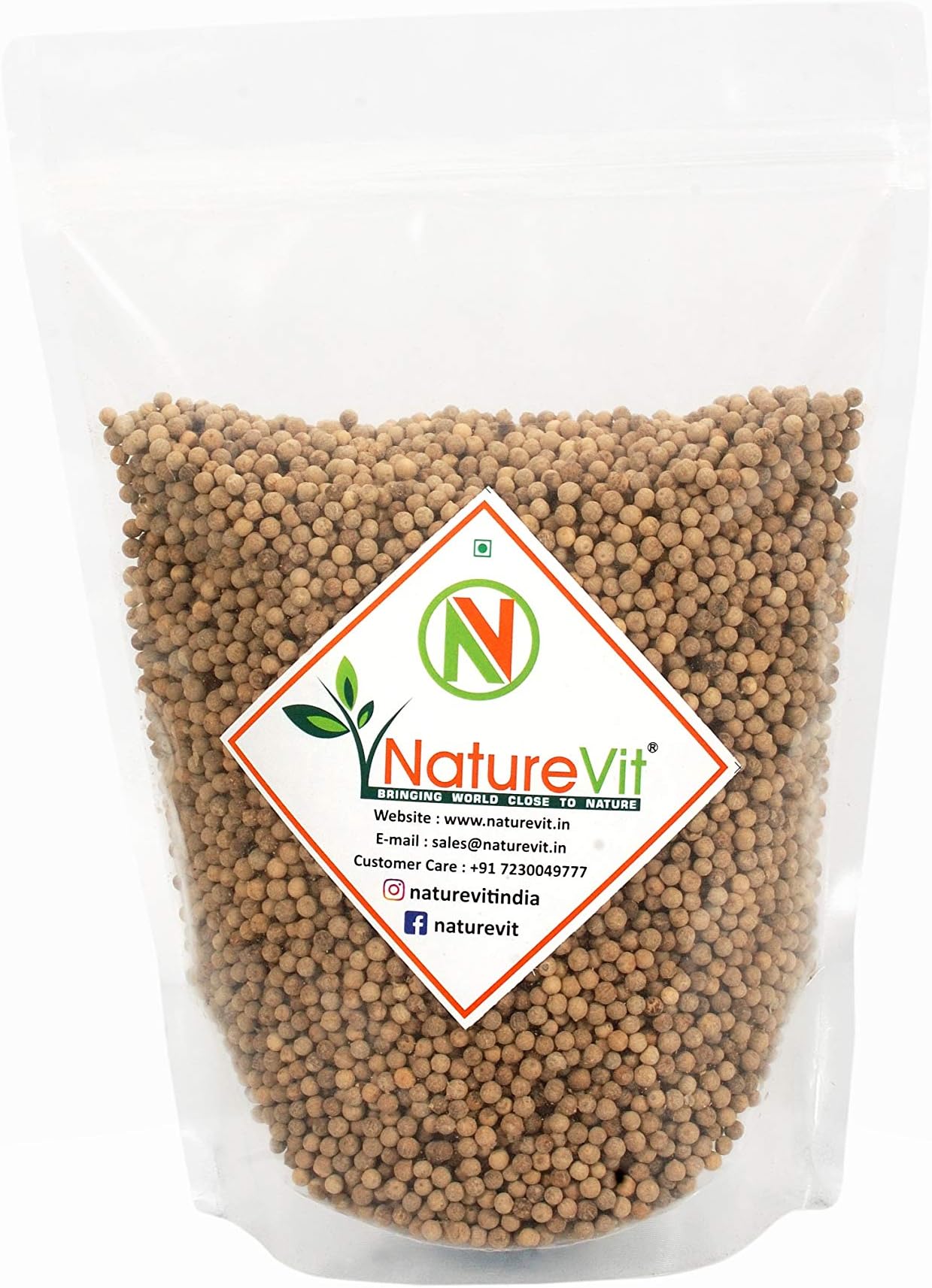 Nature Vit Whole White Pepper, 100 g Sabut Safed Mirch