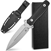 Sitivien ST17 Fixed Blade Knife Sleipner Stonewashed Steel Blade G10 Handle Full Tang EDC Straight Knife for Outdoor, Tactical, Survival and EDC (Silver)