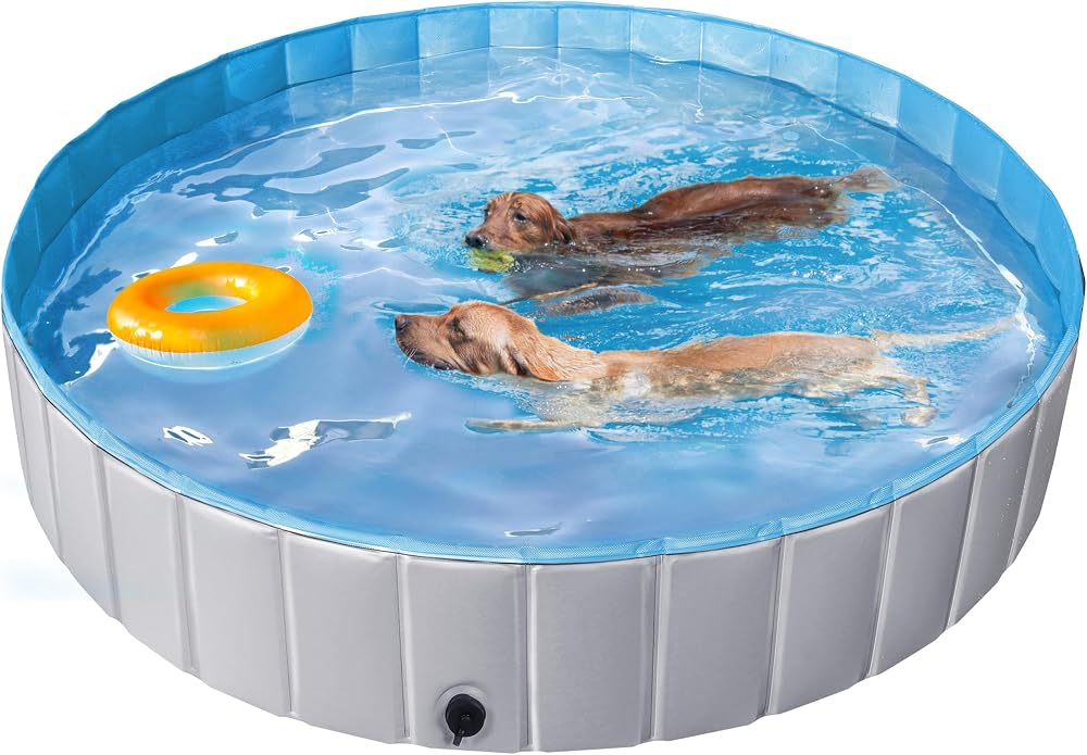 Yaheetech PVC Foldable Pet Pool 160x30cm Extra Large Dogs Cats Indoor Outdoor