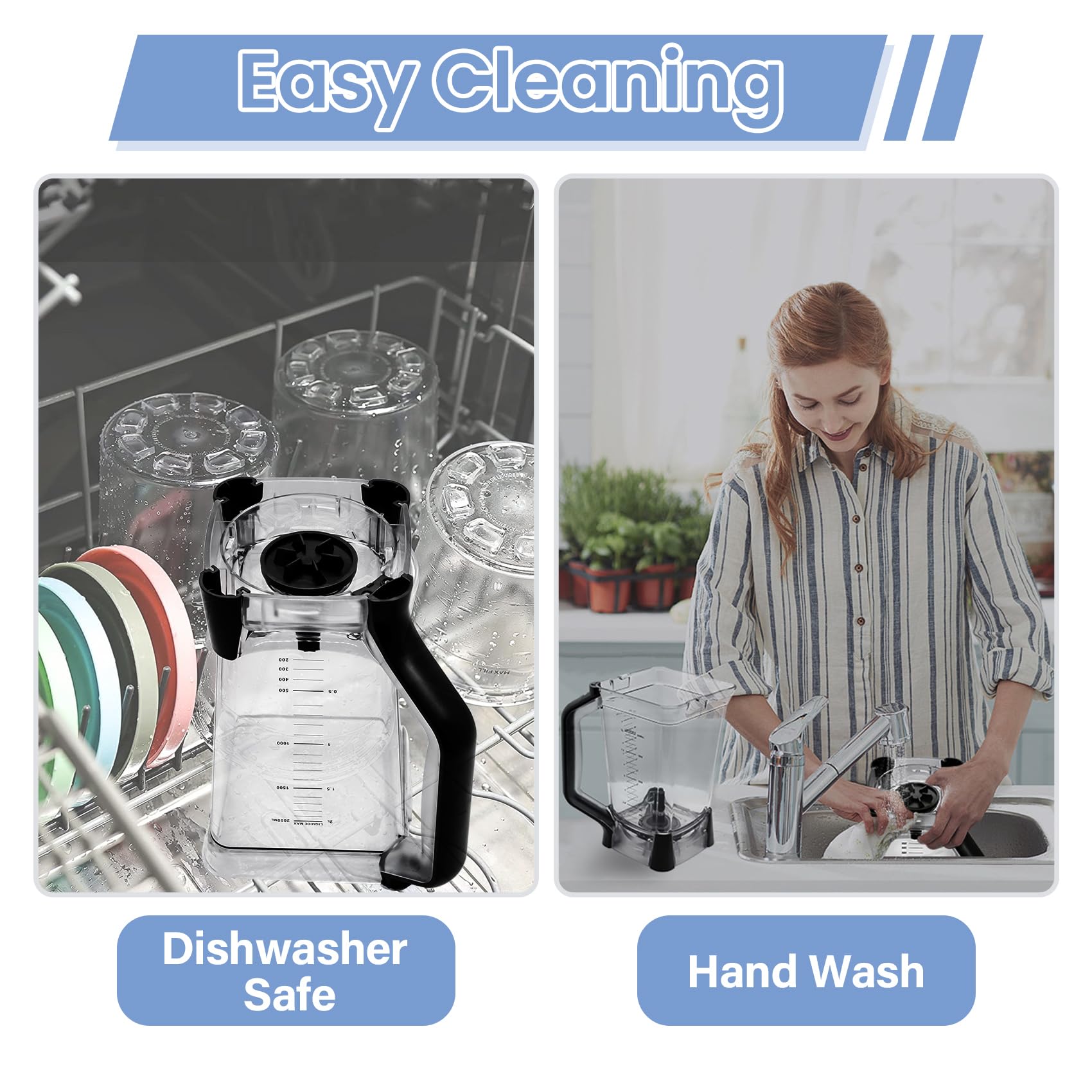 WARDFYT Replacement Pitcher 72 oz XL Compatible with Ninja Blender (New Model) BL610, 72oz Crushing Pitchers Replacement for Ninja BL710WM BL710WMC CO610B CO650B CT610