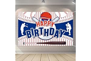 ZELARO Baseball Party Decorations Baseball Happy Birthday Banner Party Supplies for Boys Kids Teens Large Sport Themed Birthday Banner for Christmas Holiday Baseball Birthday Party Supplies Decorations