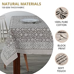 Ridhi Taupe 72 x 160 Inches Rectangular Cotton