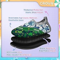 CROVA Toddler Kids Water Shoes Quick Dry Aqua Socks