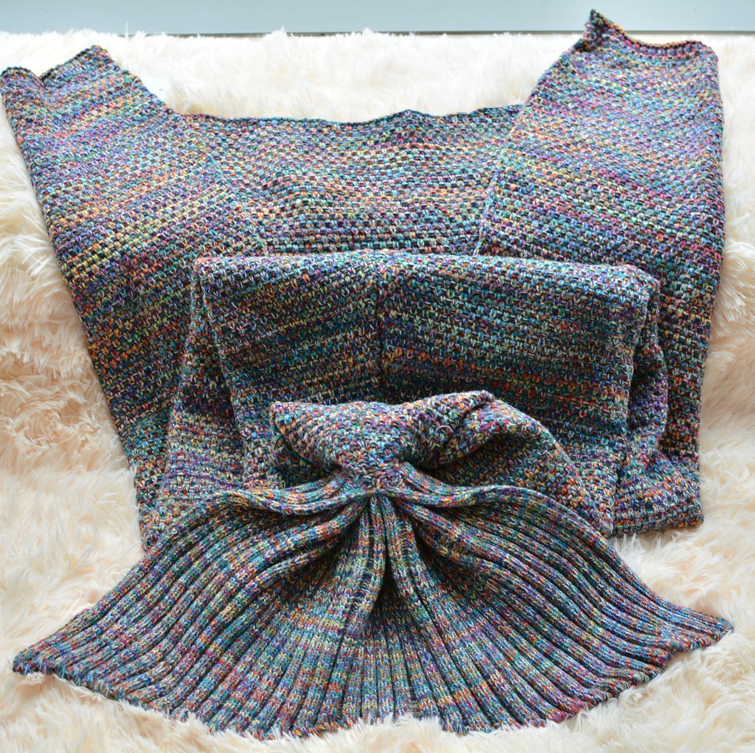FADFAY Mermaid Blanket Knitting Pattern Blanket Mermaid Tail Blanket
