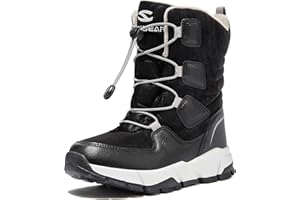 HOBIBEAR Kids Snow Boots Boys Girls Mid Calf Waterproof Warm Faux Fur Lined Insulated Winter Shoes(Toddler/Little Kid/Big Kid)