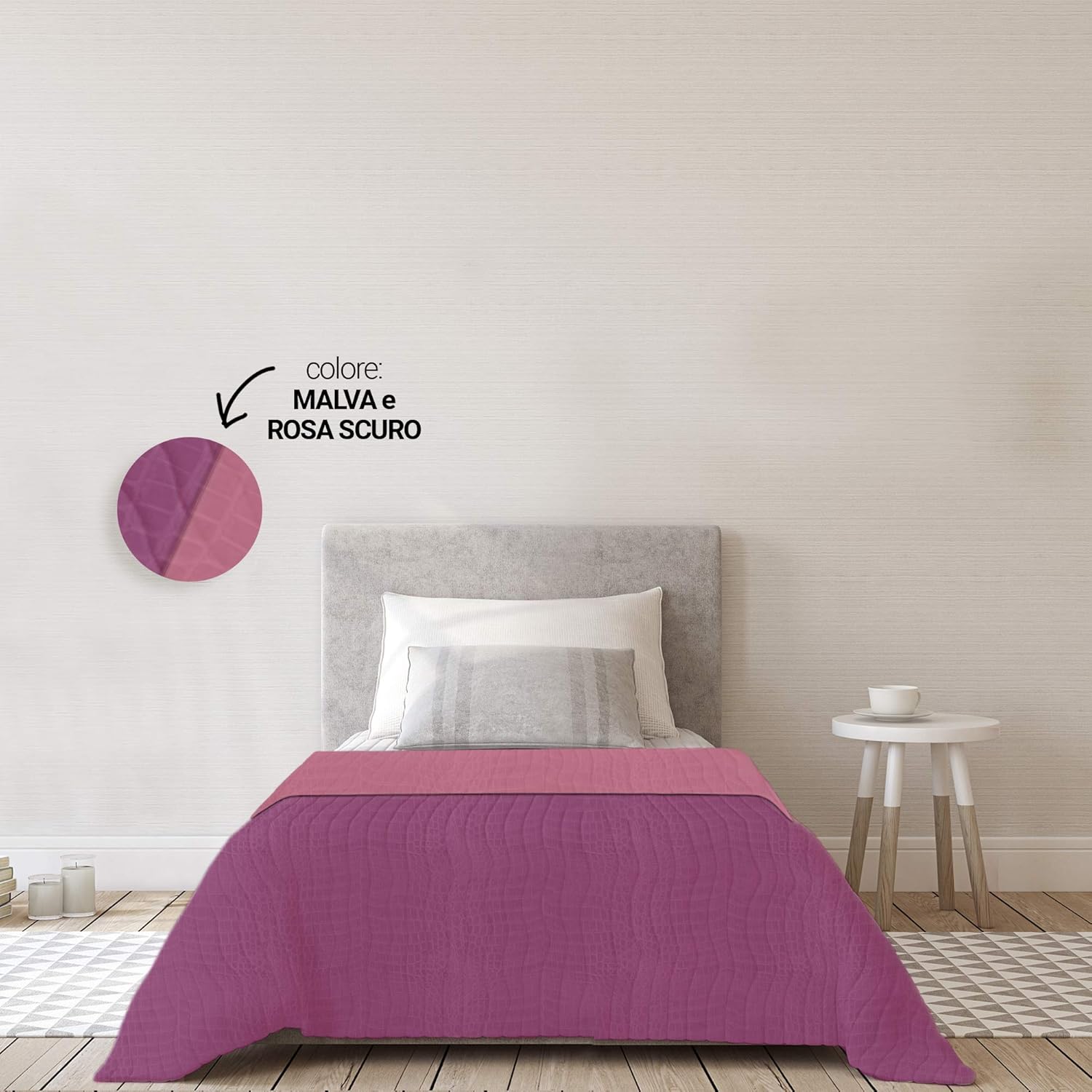 Copriletto Trapuntato LARA In Microfibra - Doppia Faccia, Primaverile/Estivo - Singolo, Matrimoniale, Piazza E Mezza - Foto 4