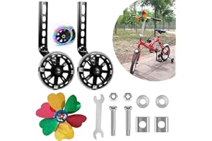 SUNNYSMILE Adjustable Universal Bicycle Stabilizer Wheels - Side Wheels for Children's Bicycles (Black)