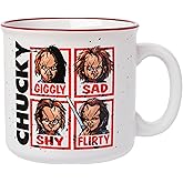 Silver Buffalo Chucky Moods Horror Ceramic Camper Mug, 20 Ounces