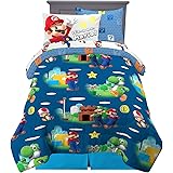 Franco Kids Bedding Super Soft Comforter and Sheet Set with Sham, 5 Piece Twin Size, Mario