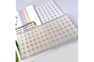 Creovalifien 1680 Pcs (840 Pairs) Thin Clear Hook and Loop Dots with Adhesive, 0.59 Inch / 1.5 cm Diameter Nylon Transparent 