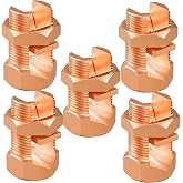 5 PCS TJ-16 Split Bolt Wire Connector, Copper Alloy Ground Wire | Durable Ground Wire Connectors with Excellent Conductivity, Fits 6-8 AWG Bare Wires for Electrical and Grounding Applications