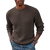 PJ PAUL JONES Mens Pullover Sweater Waffle Textured Long Sleeve Knitted Sweaters