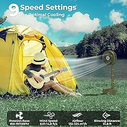 20000mAh Battery Operated Oscillating Table Fan
