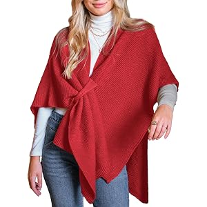 Dokotoo Womens Shawl Wraps for Evening Dress Soft Open Front Poncho Sweater | Travel Scarf for Women Airplane，Poncho Sweater