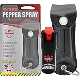 FIGHTSENSE Self Defense Pepper Spray - 1/2 oz Compact Size Maximum Strength Police Grade Formula Best Self Defense Tool for W