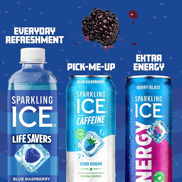 SPARKLING ICE® LIFE SAVERS™ RED, WHITE AND BLUE VARIETY PACK, ZERO SUGAR FLAVORED SPARKLING WATER, WITH VITAMINS AND ANTIOXIDANTS, LOW CALORIE BEVERAGE, 17 FL OZ BOTTLES (PACK OF 12)