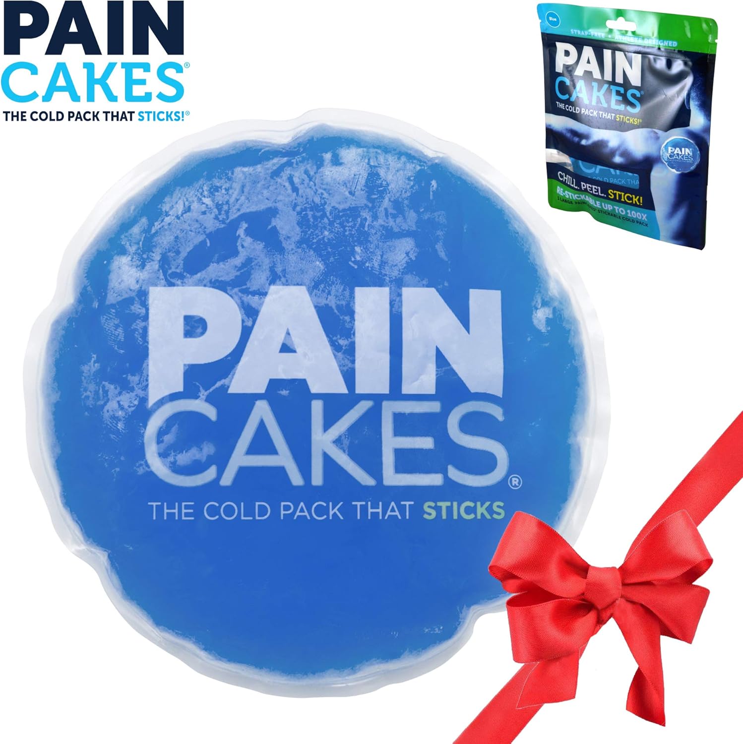 PAINCAKES The Cold Pack That Sticks & Stays in Place - Reusable Cold Therapy Ice Pack Conforms to Body, 1 Large, 5"