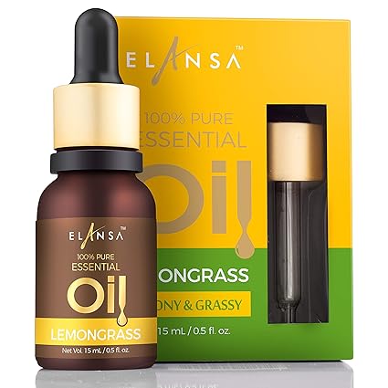 Elansa 100% Pure Lemongrass Essential Oil, 15ml