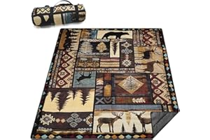 Wruzbxcn Picnic Blankets Vintage Aztec Waterproof Sandproof Picnic Beach Blanket Foldable Portable Travel Large Southwest Rustic Camping Blanket for Outdoor Beaches,Parks,Hiking- 80" X 60"