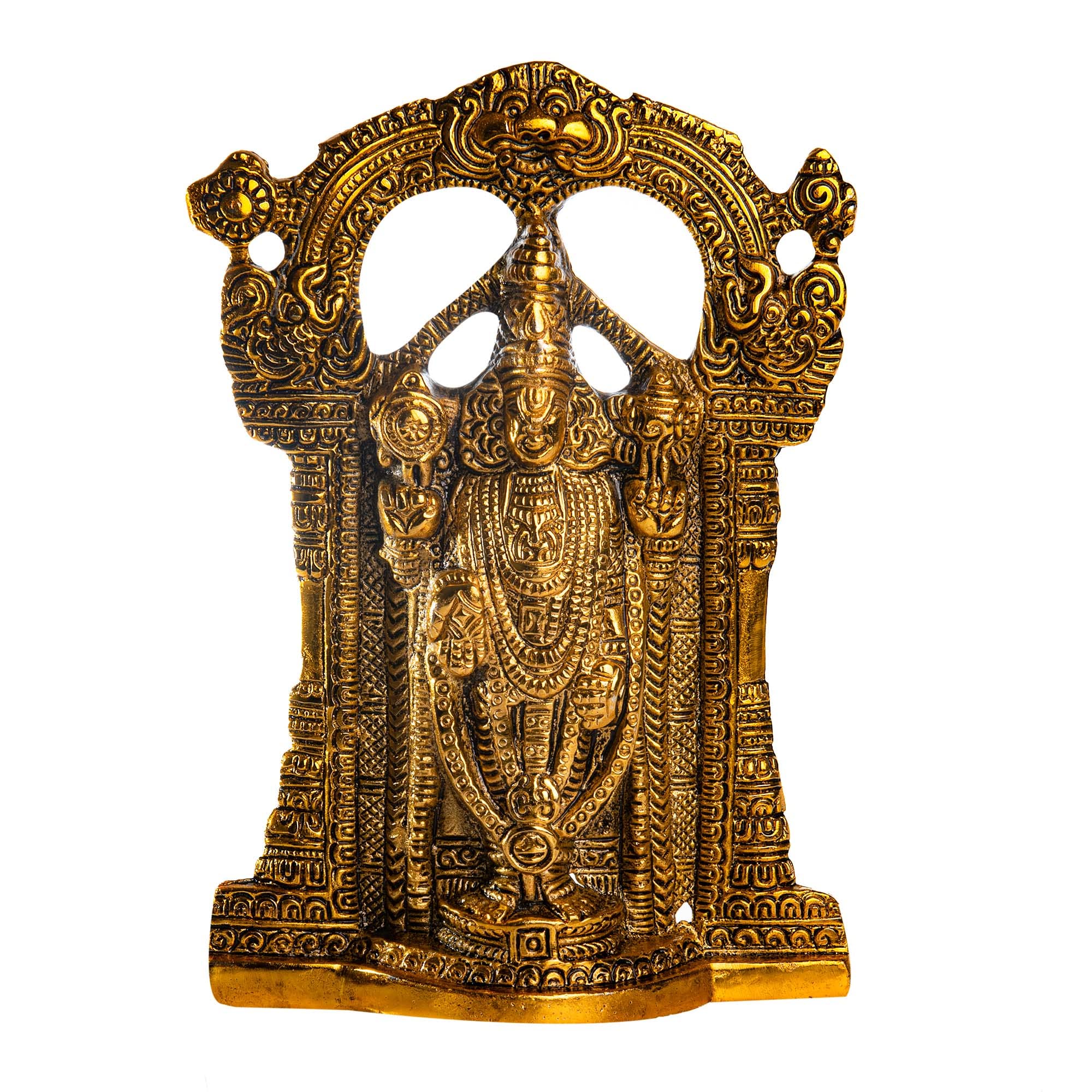Wonder Care Aluminium Lord Tirupati Balaji Statue Sri Venkateswara Idol for Home Decor Temple Car Idol Office Desk Décor Religious Gift