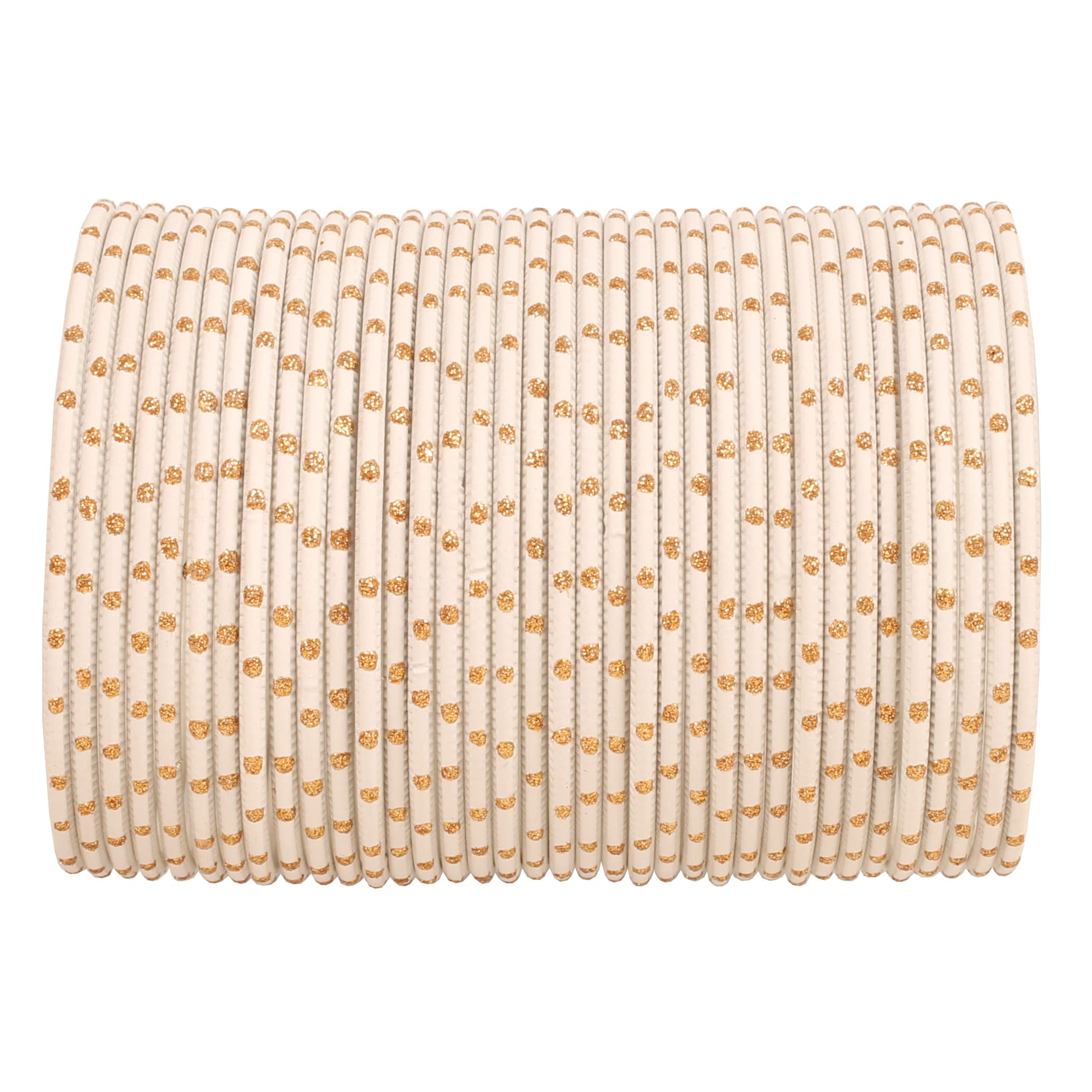 Touchstone Colorful Bangle Collection Indian Bollywood Alloy Metal White Golden Glaze Wrist Enhancing Designer Jewelry Bangle Bracelets. Set of 36 for Women.