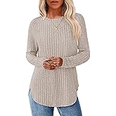NORACORA Long Sleeve Shirts for Women Crew Neck Tunic Tops Loose Fit Lightweight Pullover Sweaters Trendy 2025