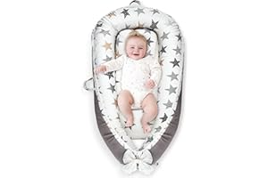 Mestron Baby Nest Cover for Baby 0-12M, Newborn Lounger Cover Bassinet Mattress Cover, Adjustable Soft Floor Seat Cover for Baby Girls & Boys (Star)
